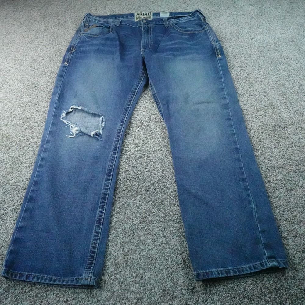 Ariat Jeans Mens 42X30 Dark Blue Denim Pants M5 Slim Straight Leg Cowboy Western